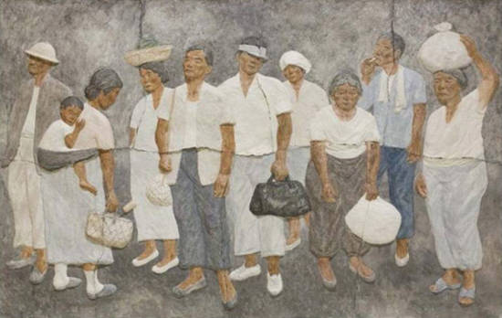 임옥상, ‘귀로’. 종이 부조에 먹, 채색. 사진 = 가나아트