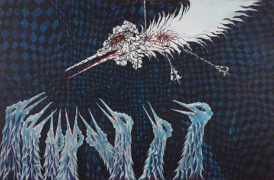 안창홍, ‘불사조’. 종이에 채색. 1985. 사진 = 가나아트