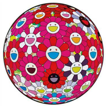다카시무라카미, '플라워 볼(Flower Ball)'. 71 x 71cm.(사진=서울옥션)