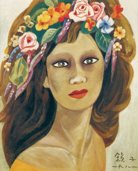 미인도와 가장 흡사한 형태의 1981년 작 ‘장미와 여인’.