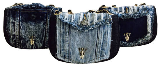 이젠니, ‘포켓 타임리스(Pocket Timeless)’. 청재킷에서 나온 포켓, 19 x 14 x 7cm. 사진 = 서울디자인재단