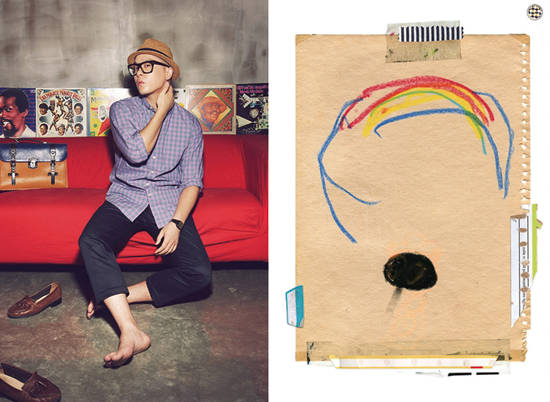 가수 나얼(왼쪽)은 콜라주 작업을 갤러리토스트 개인전에서 전시했다. 사진 = 산타뮤직