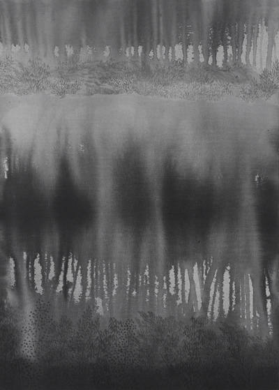 김철홍, ‘공림(空林)16b-9’. 캔버스에 먹, 91 x 65.2cm. 2016.