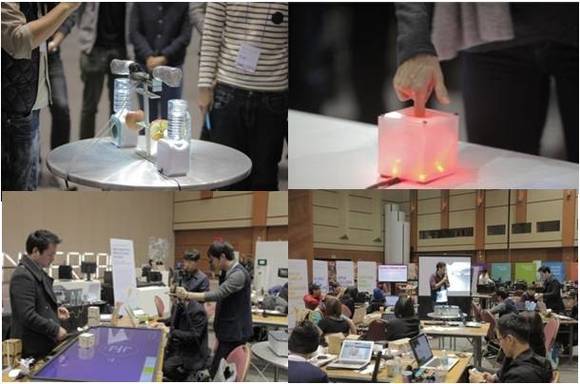 2014년 열린 해카톤4의 '팬 이노베이션 포 굿(PAN Innovation for Good)'의 협업 과정. (사진 = 아트센터 나비)