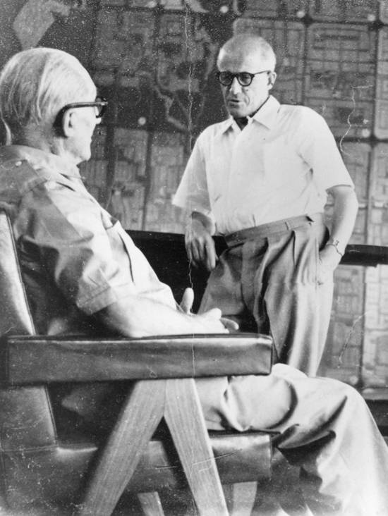 찬디가르에서의 르 코르뷔지에와 피에르 잔느레의 모습. (사진= FLC,ADAGP)