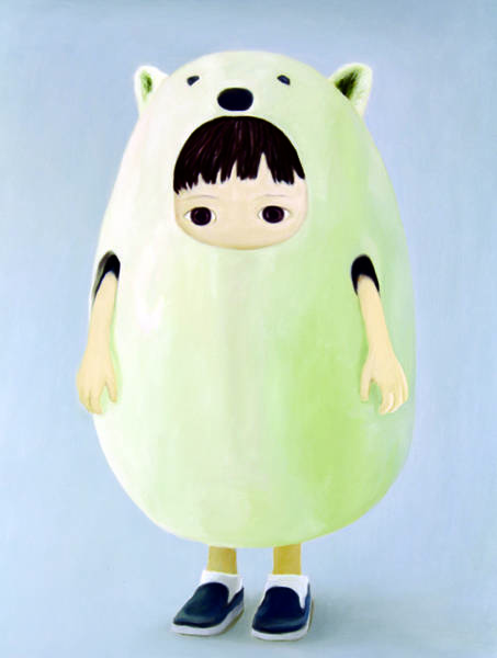 마유카 야마모토, '작은 북극곰(Little Polar Bear)'. 캔버스에 오일, 40.9 x 31.8cm(F6). 2016.