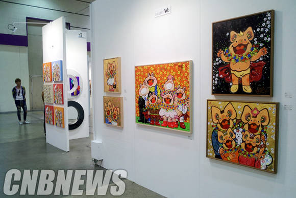 갤러리위 부스. 한상윤 작가의 작품이 전시됐다.(사진=김금영 기자)