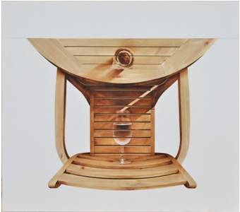 김남용, ‘The Difference 1606’, 조각된 나무 조합 위에 오일, 97㎝ × 105㎝, 2016.