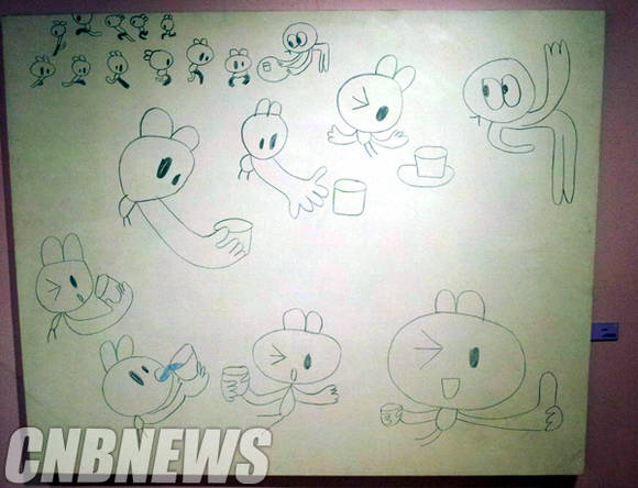 '물 한 잔'에선 삶에 소중한 물이 부각된다. 앞선 작품 '물대포'와는 다른 물이다.(사진=김금영 기자)