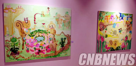 '윙크토끼 본능미용실' 전시장의 작품들.(사진=김금영 기자)