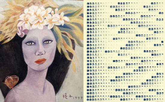 위작 논란의 대상이 된 천경자 작 '미인도'(왼쪽)와 이우환 작 '점으로부터 No. 780217'.